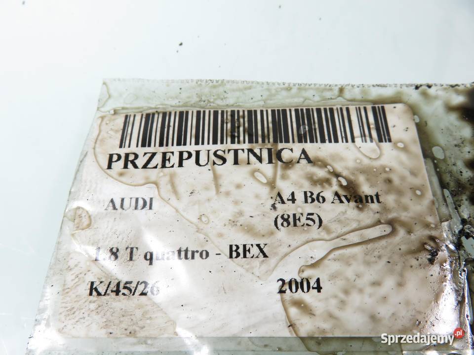PRZEPUSTNICA AUDI A4 B6 18 T 06B133062M Silniki i osprzęt