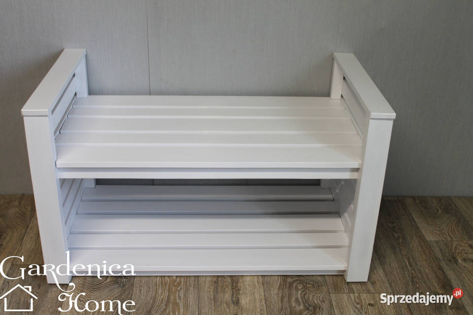 Ławka regał na obuwie dwie półki siedzisko 45cm łódzkie