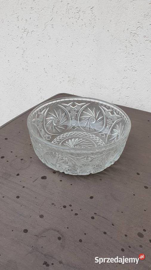 Miska kryształowa duża przezroczysty łódzkie
