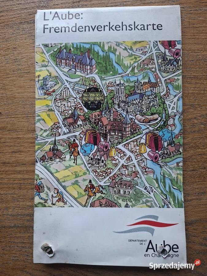 Francja LAube Fremdenverkehskarte Champagne mapa sprzedam