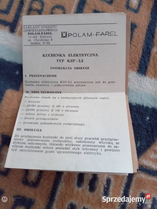 Sprzedam instrukcję obsługi do kuchenki Poradniki, albumy i reportaże