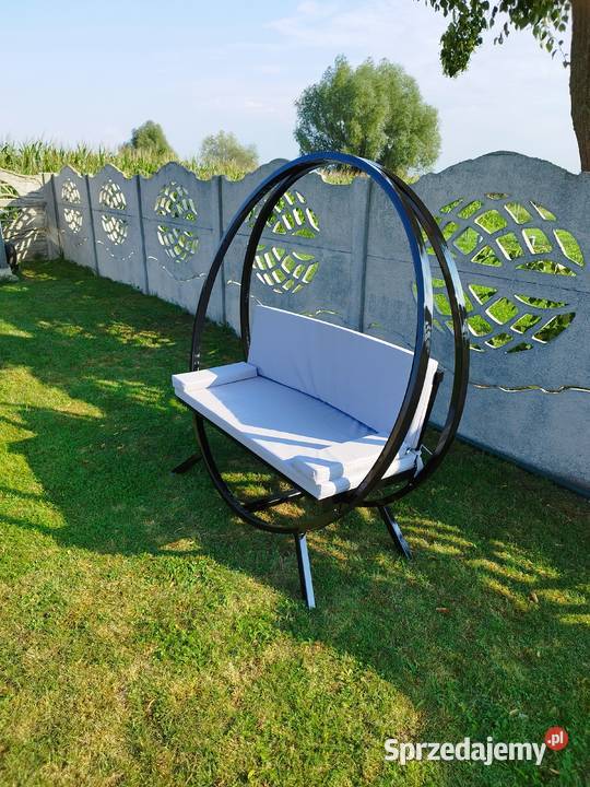 Stylowa ławka ogrodowa czarny Kobylin