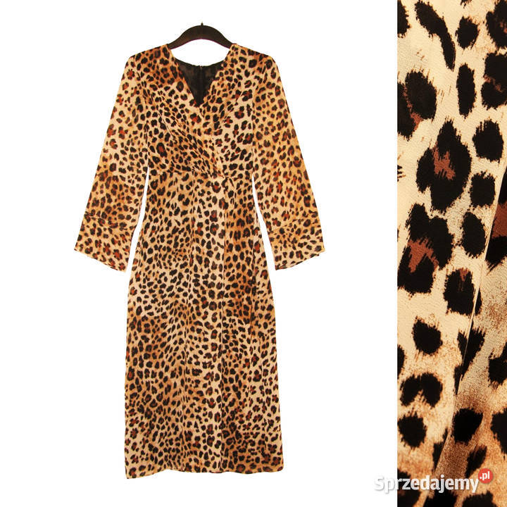 Zara piękna długa zwiewna sukienka w panterkę Długość Midi sprzedam