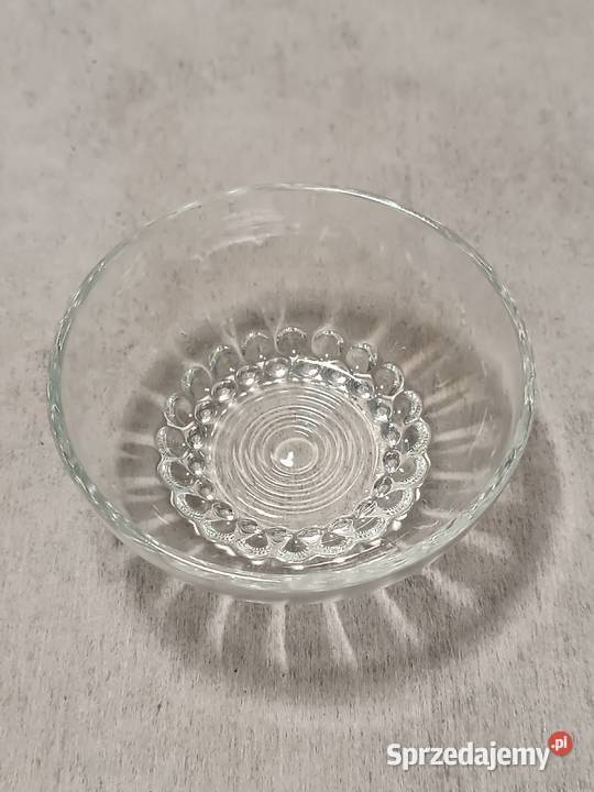 Vintage Szklana Cukiernica w koszyku Dobrzany