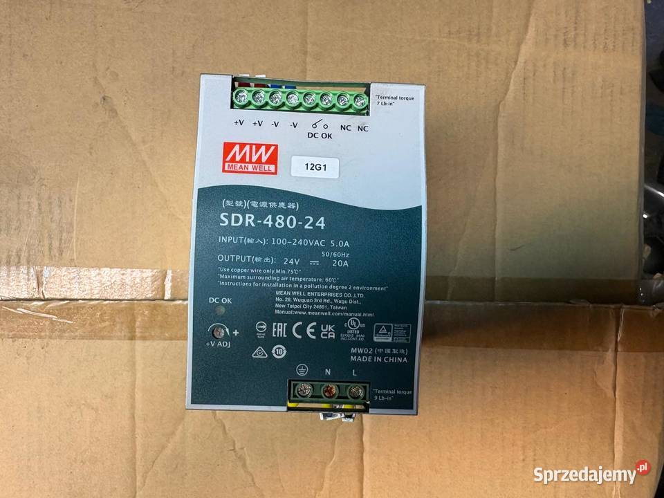 Zasilacz na szynę DIN Mean Well SDR48024 Stan Knurów sprzedam