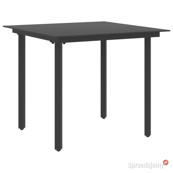 Stół ogrodowy czarny 80x80x74 stal i szkło Stoły i stoliki ogrodowe mazowieckie