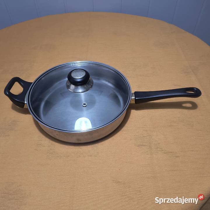 Patelnia srebrna z pokrywką śląskie