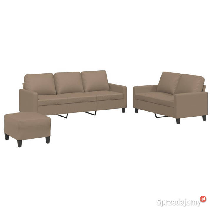 3cz zestaw sof z poduszkami cappuccino sztuczna sprzedam