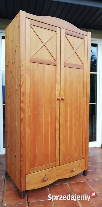 Szafa drewniana 2 drzwiowa garderoba bieliźniarka sosnowa