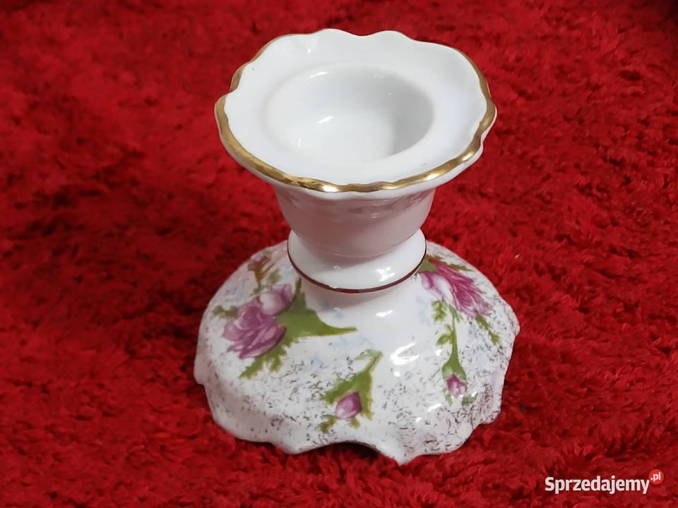 Elegancki świecznik porcelanowy CHODZIEŻ Vintage Biłgoraj
