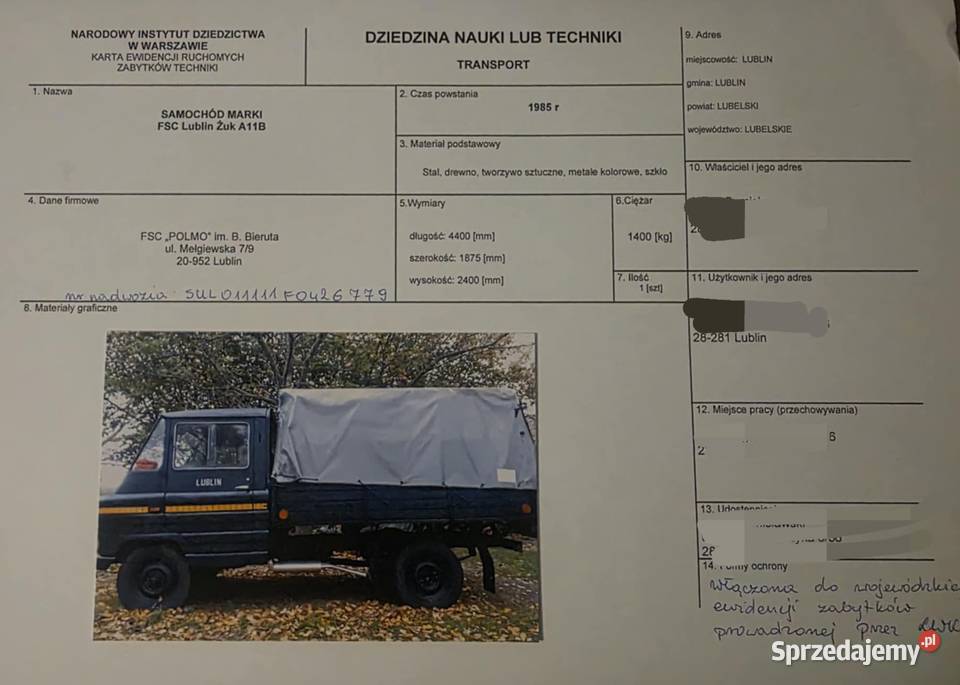 FSC Żuk A11 taxi skrzyniowy Ratujmy żuki zostały Świdnik