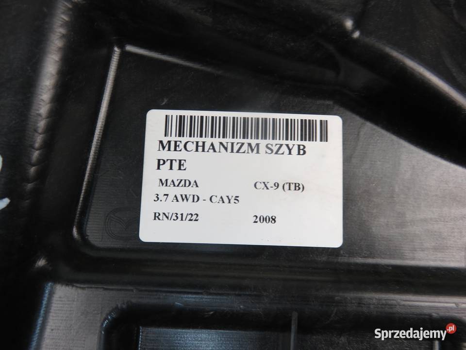 PODNOŚNIK SZYBY PRAWY TYLNY MAZDA CX9 TD117297X