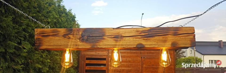 Lampa rustykalna bela drewniana Lampy wiszące Łuków
