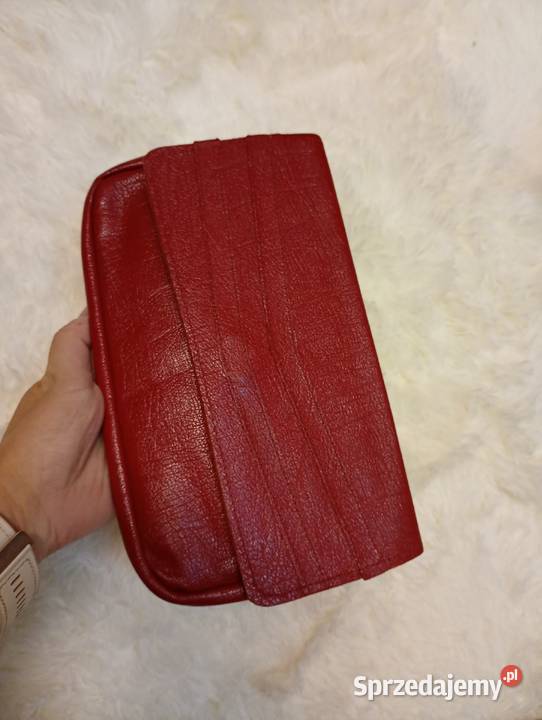 Leather czerwona torebka skórzana do ręki