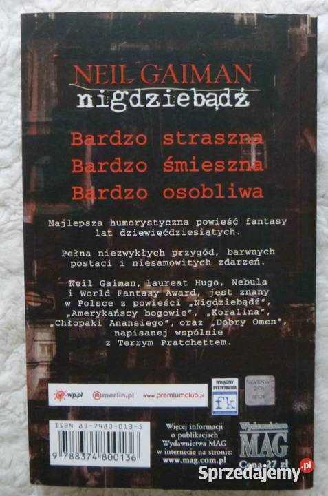 Nigdziebądź Neil Gaiman Warszawa
