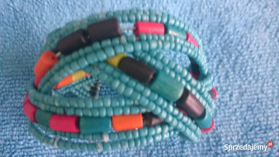 Bransoletka przeplatana z koralików usztywniona Wrocław sprzedam
