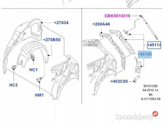 POSZYCIE ZDERZAKA FORD FIESTA 0108 1227601