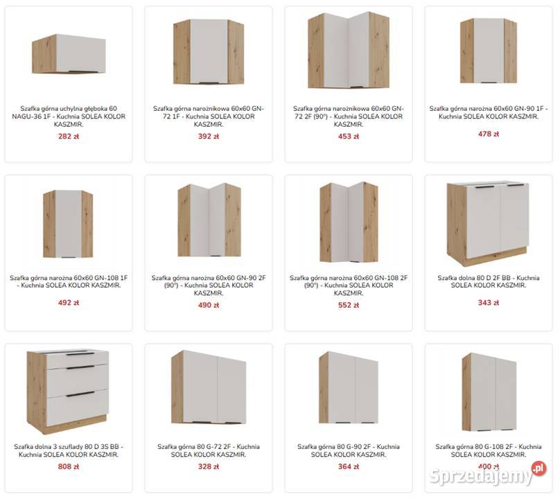 Meble kuchenne SOLEO szafki kuchenne do montażu Katowice