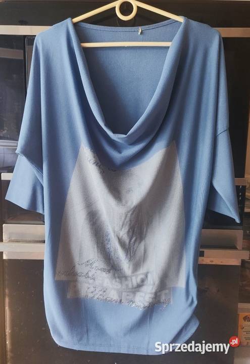 Bluzka niebieska ze zdjęciem 34 rękawa Piaseczno