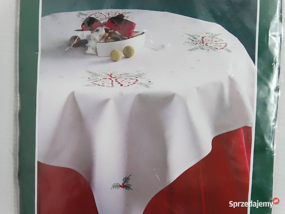 Haftowany obrus świąteczny Boże Narodzenie 80x80 lubelskie