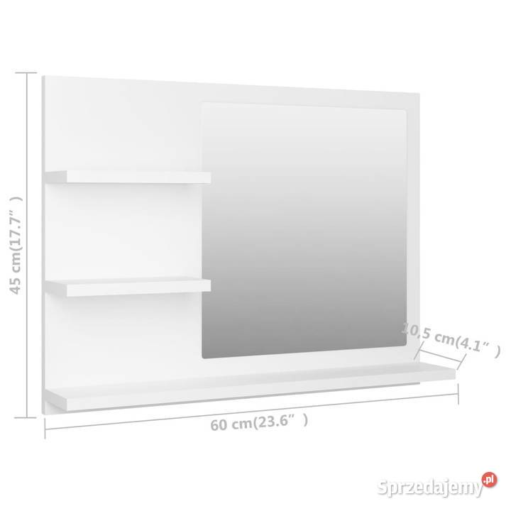 Lustro łazienkowe białe 60x105x45 materiał Łazienkowe Warszawa