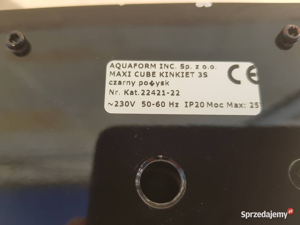 Kinkiet ścienny KOSTKA KUBIK czarna AQUAFORM Warszawa