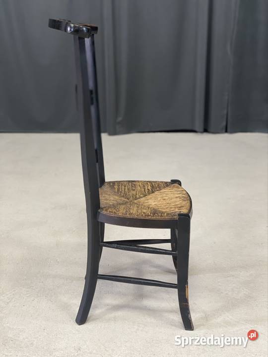 Antyczne krzesło drewniane z plecionym 46cm Krzesła Budno