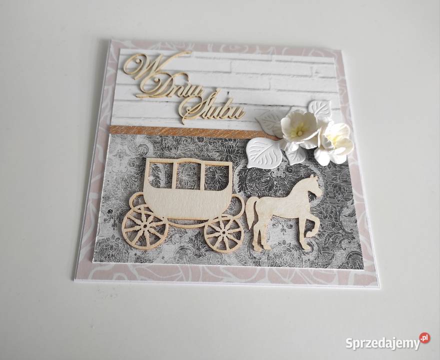 Kartka na Ślub ręcznie robiona handmade Rękodzieło