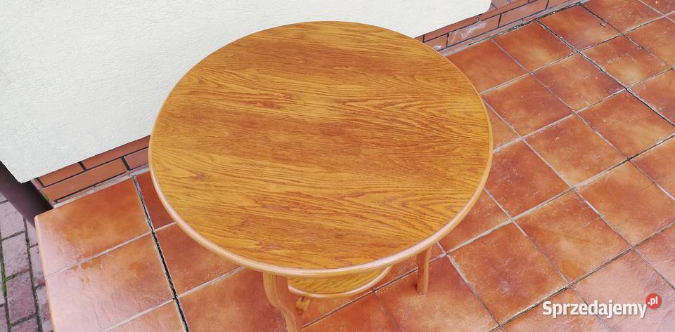 Stolik okrągły kawowy okolicznościowy drewniany Garwolin