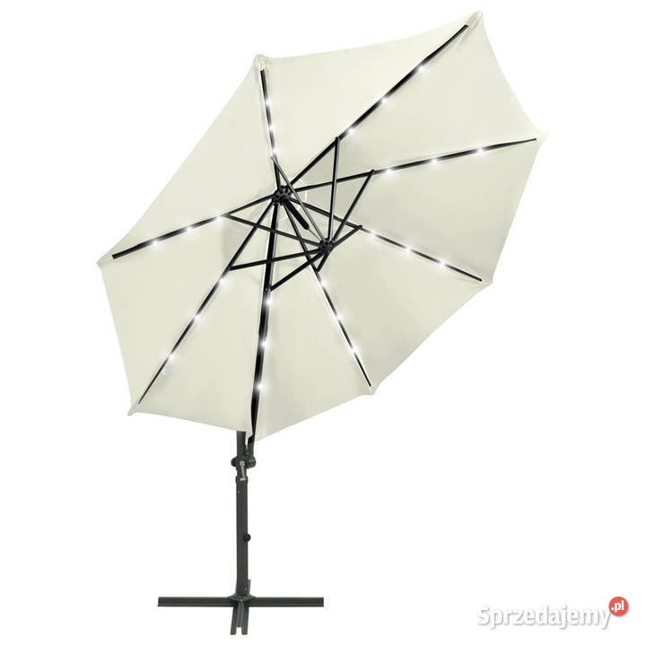 Parasol wiszący z lampkami LED i słupkiem 300 sprzedam