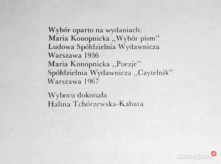 Piosenka moja Maria Konopnicka