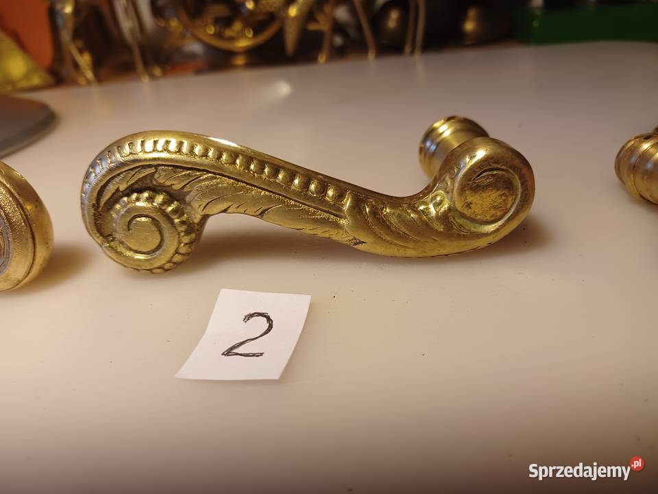 Duża klamka mosiężna do drzwi sprzedam