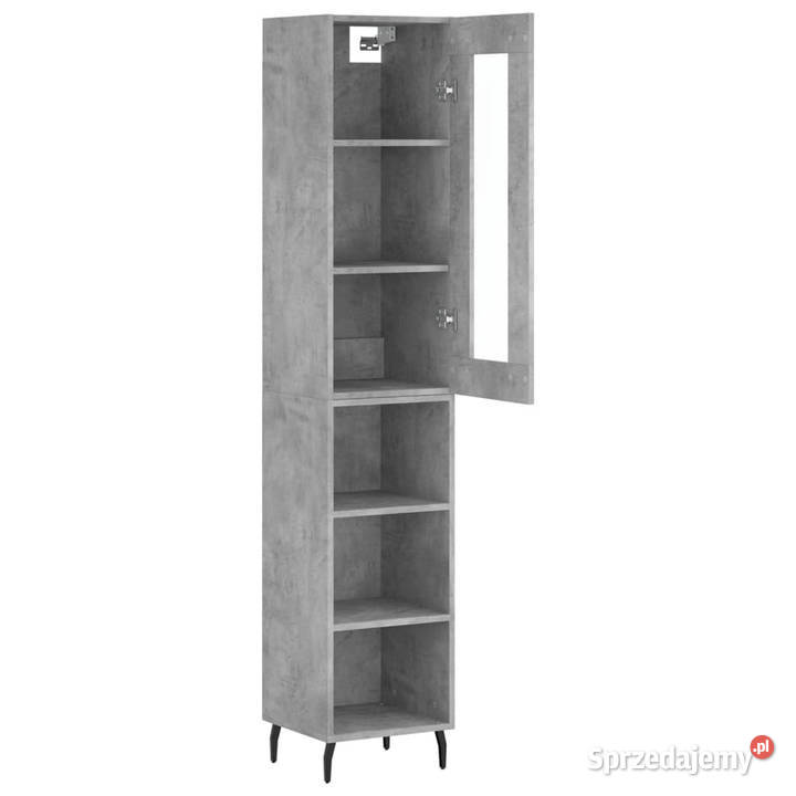 Wysoka szafka szarość betonu 345x34x180 Warszawa