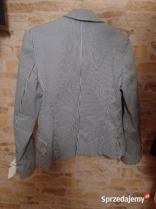 40L ZARA Biało granatowa kamizelka biznesowa z Marynarki i żakiety Kraków