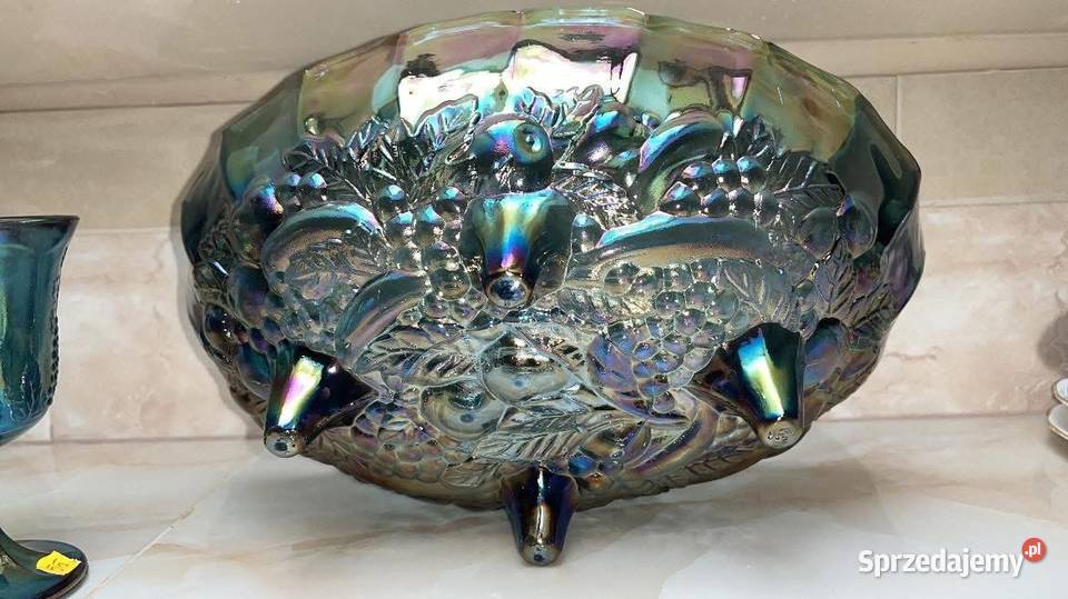 Karnawałowa szklana miska na owoce Indiana Amber Gdańsk