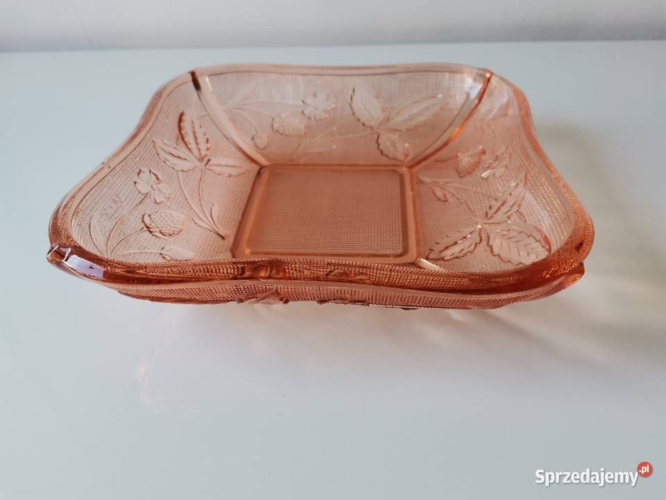Stara różowa duża misa Poziomki Strawberry Katowice