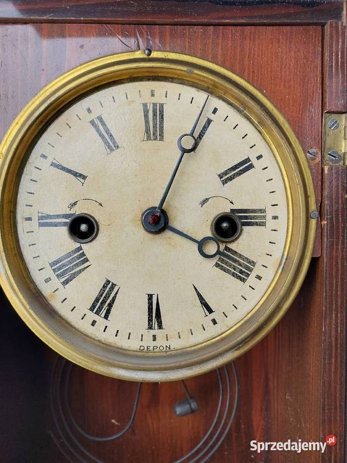 198 stary zegar ścienny miniaturka niekompletny