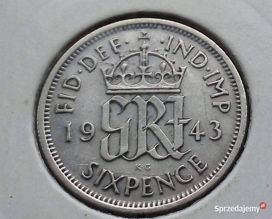 WIELKA BRYTANIASIXPENCE1943 rSREBRO Legionowo