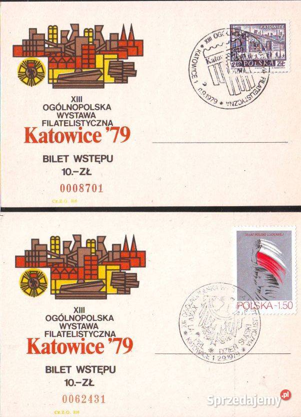 Bilety na XIII OgólPolską Wyst Filat Kce 79 2 Gliwice