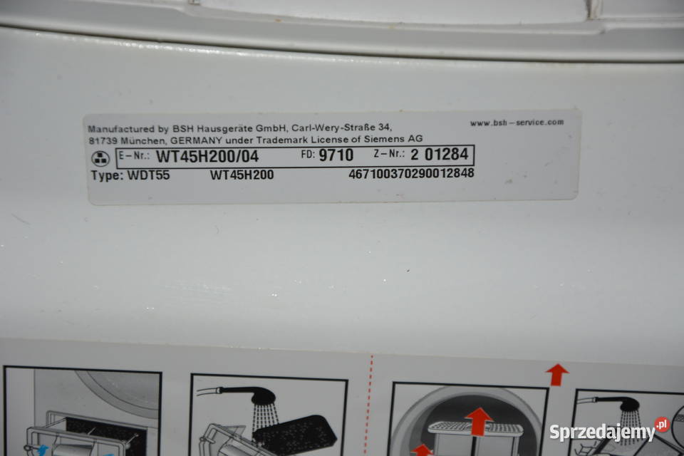 Suszarka kondensacyjna SIEMENS pompa ciepła Jaworzno