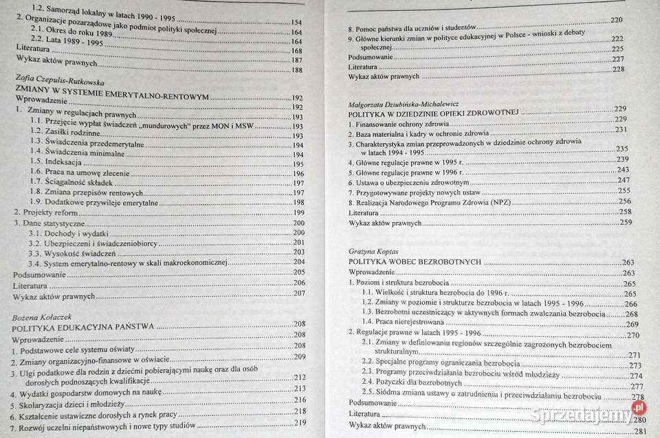 Polityka społeczna w latach 19941996 S