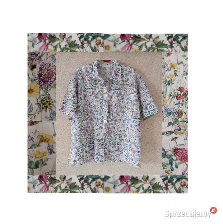 bluzka koszula z kołnierzykiem floral kwiaty świętokrzyskie
