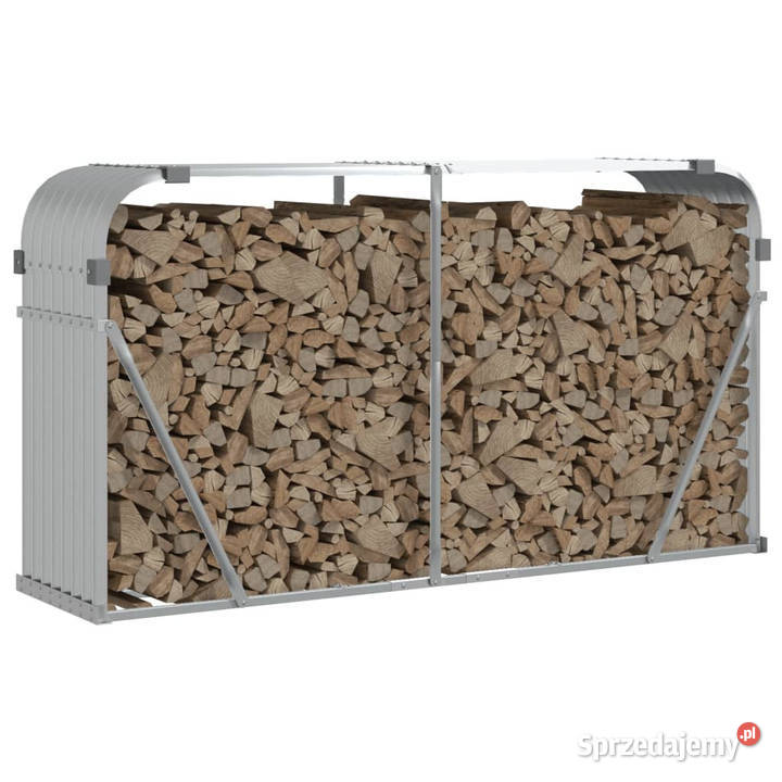 Stojak na drewno srebrny 180x45x100 stal mazowieckie Warszawa