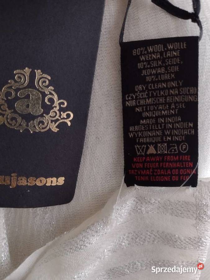 Wełniano jedwabny szal wieczorowy jedwab Kraków