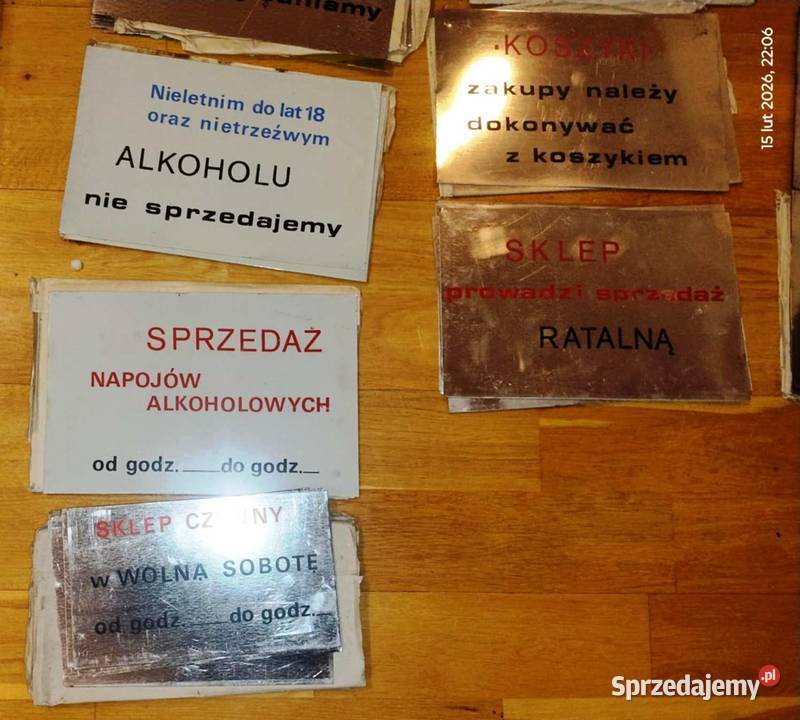 Tablice sklepowe PRL oryginalne Kobyłka