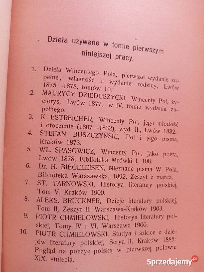 Dzieła Wincentego Pola książki przedwojennej Warszawa