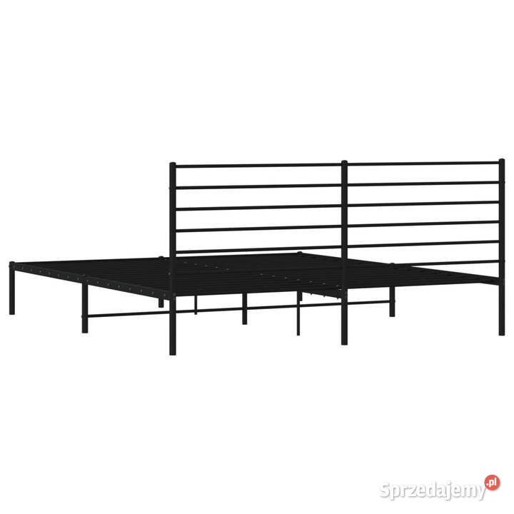 Łóżko Metalowe Czarne Rama Łóżka Ze Stelażem 207cm