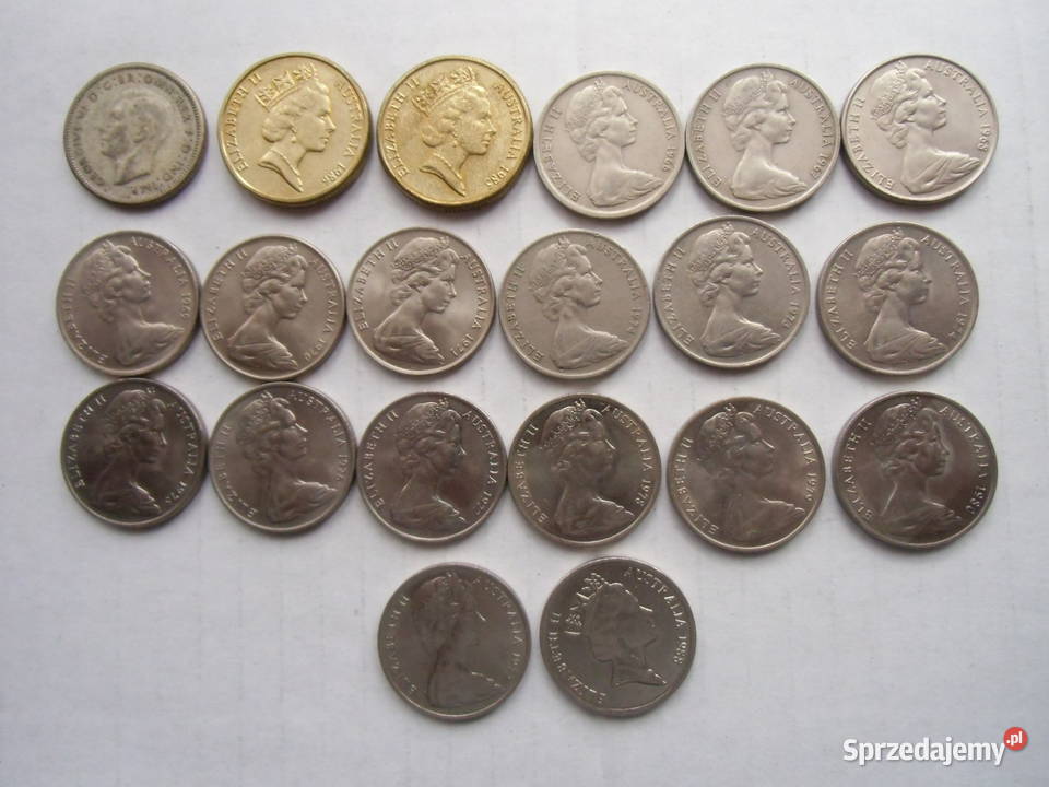 Monety Australii139 sztuksprzed 1990 roku Grudziądz
