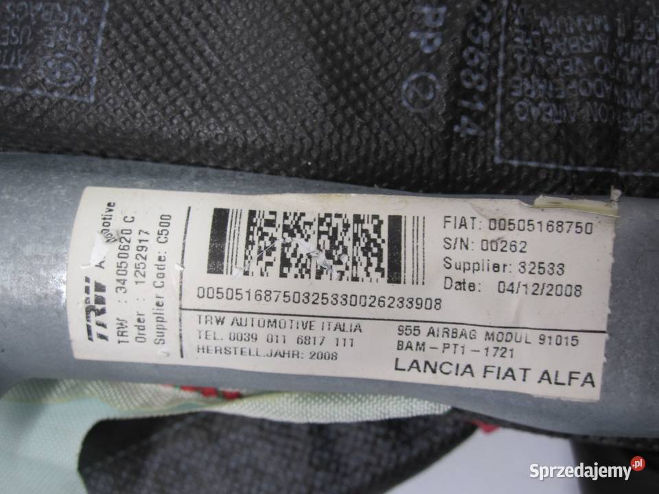 ALFA ROMEO MITO 09r kurtyna lewa 00505168750 osobowe Kielce