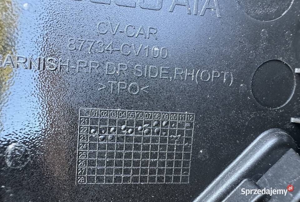 Listwa drzwi tył prawa rh Kia ev6 zwykła połysk